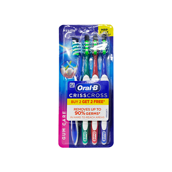 Oral-B CrissCross Gum Care Toothbrush - Medium (Buy 2 Get 2 Free)