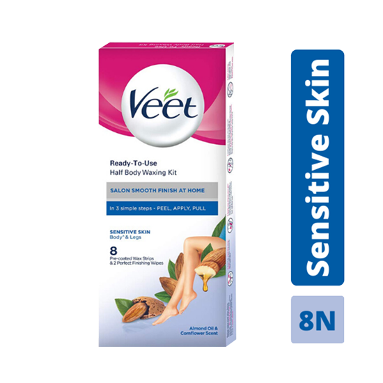Veet Sensitive Skin Instant Waxing Kit 8N