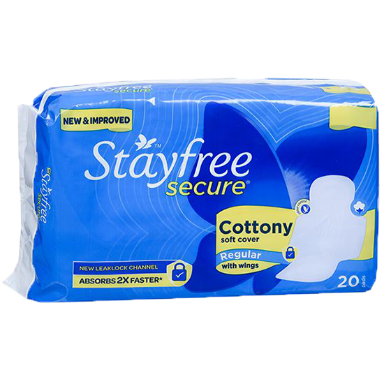 Stayfree Sanitary Napkin Secure Cottony Dry With Wings